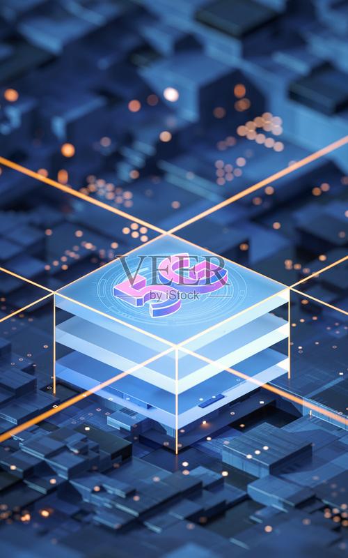 5g通信技术及电路3d渲染